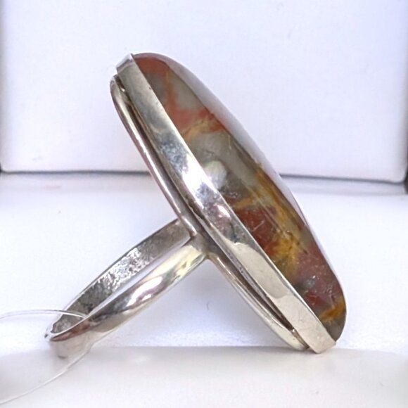 NWT Russian Russia Sterling Silver 925 Brown Grey Jasper Earrings And Ring Set - Picture 12 of 16